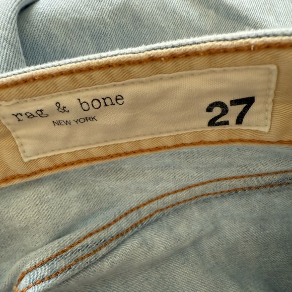 Rag & Bone Alex High Rise Straight Leg Jeans Light Wash Distressed 90s Denim 27 - Picture 8 of 12